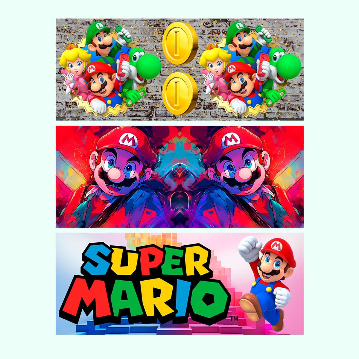 Pack Plantilla Diseño para Taza 11 oz Mario Bros – PNG 300 DPI
